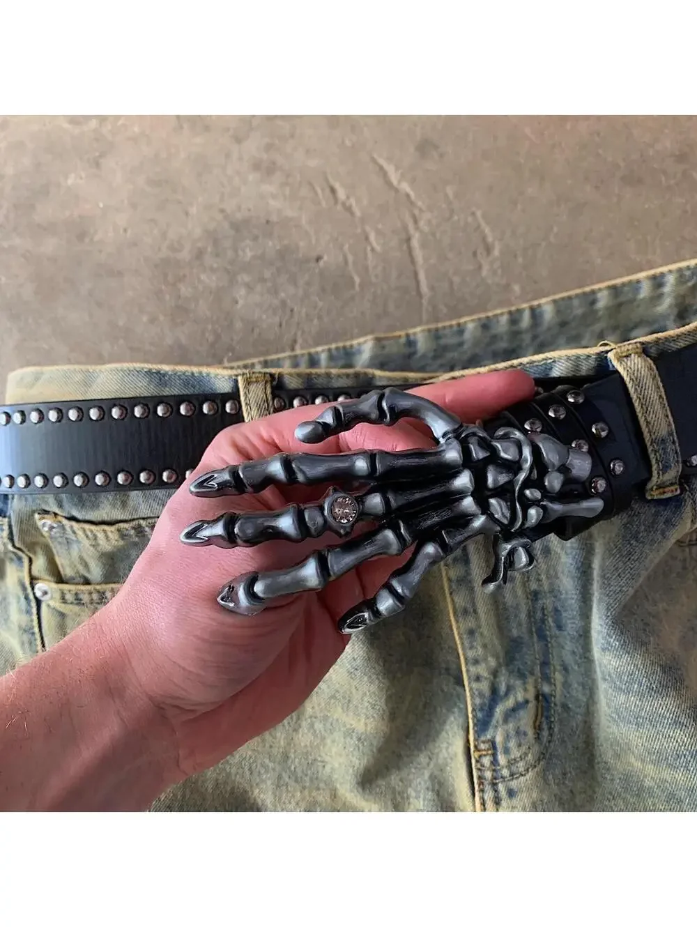 N/A #skeletonbelt #studdedbelt